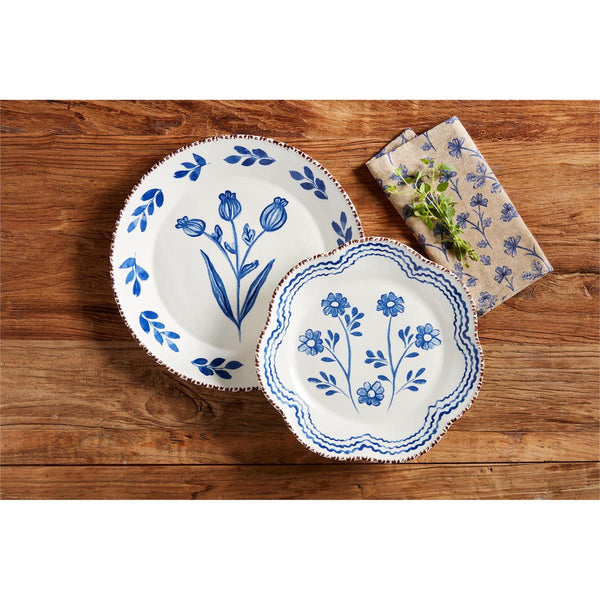Nested Blue Floral Platters