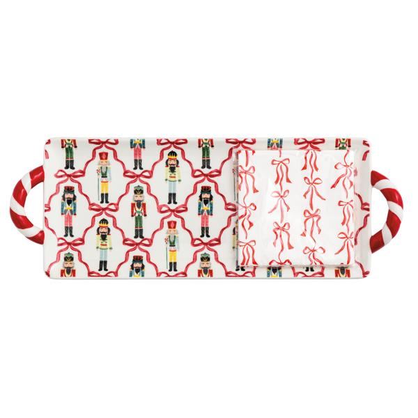 Nutcracker Hostess Tray 2 Pc Set
