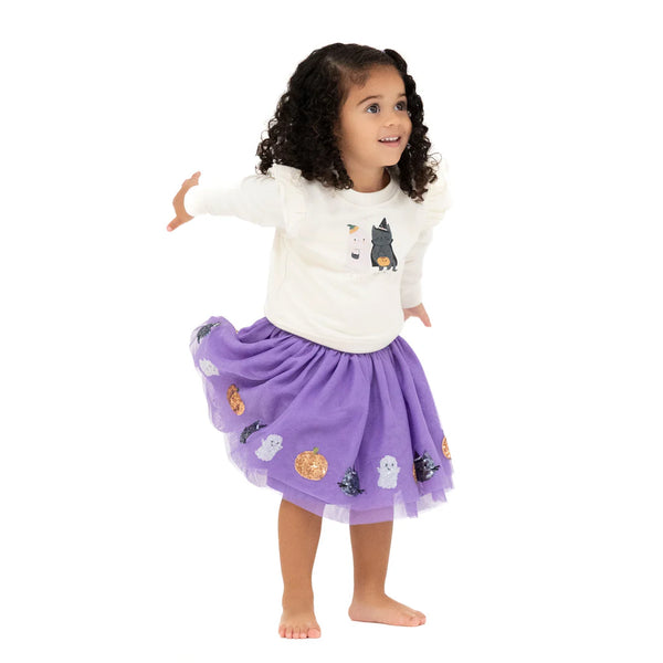 Purple Cat & Ghost Tutu Skirt