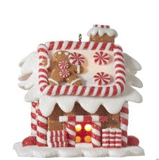 3.25" Lighted Gingerbread House Ornament