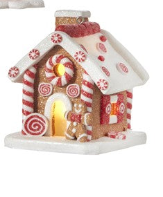 3.25" Lighted Gingerbread House Ornament