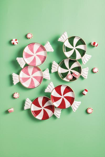 Peppermint Candy Tidbit Plate (Assorted Colors)