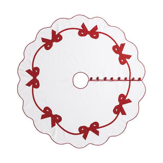 White & Red Bow Tree Skirt