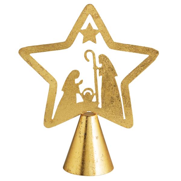 Gold Foil Nativity Tree Topper