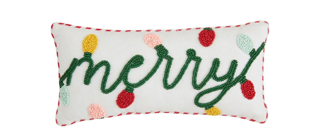 Merry Beaded Pillow