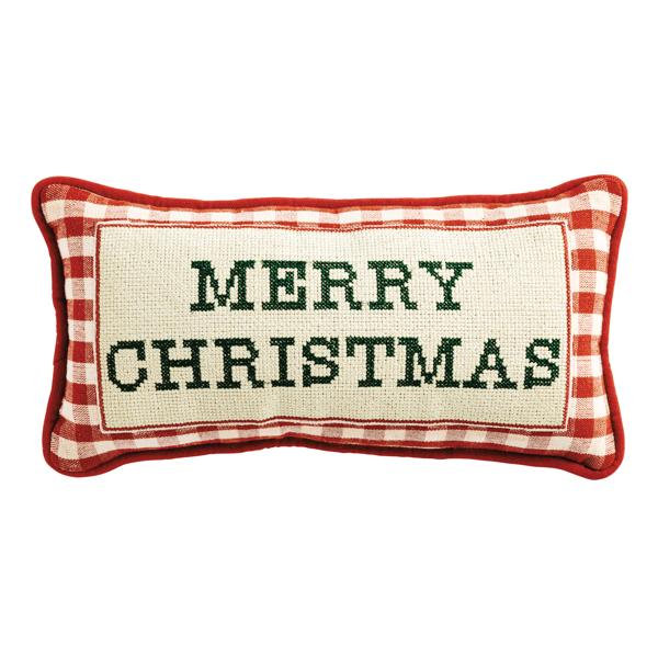 Merry Christmas Needle Point Pillow