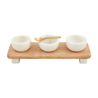 Marble Wood Tidbit Stand