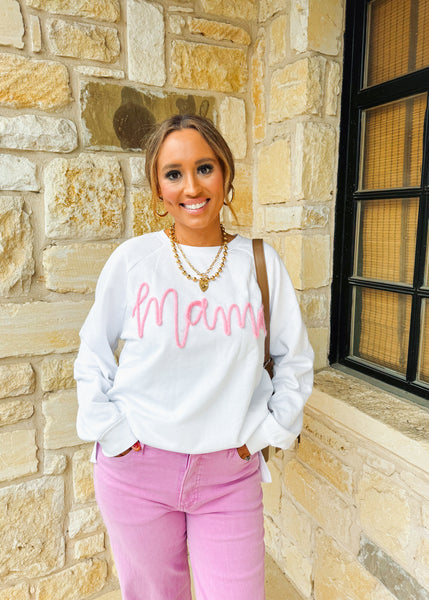 Mama Sparkle Sweatshirt in Blue & Pink