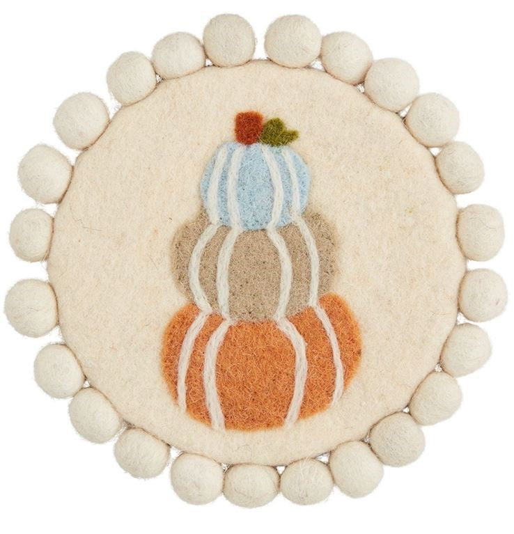 Felt Stacked Pumpkin Trivet