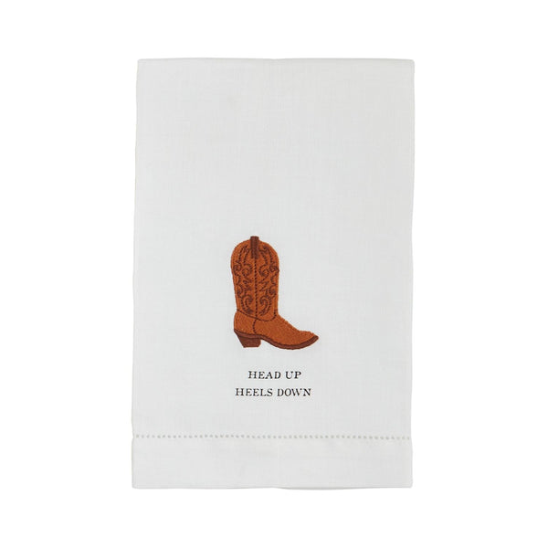 Head Up Heels Down Boots Embroidery Towel