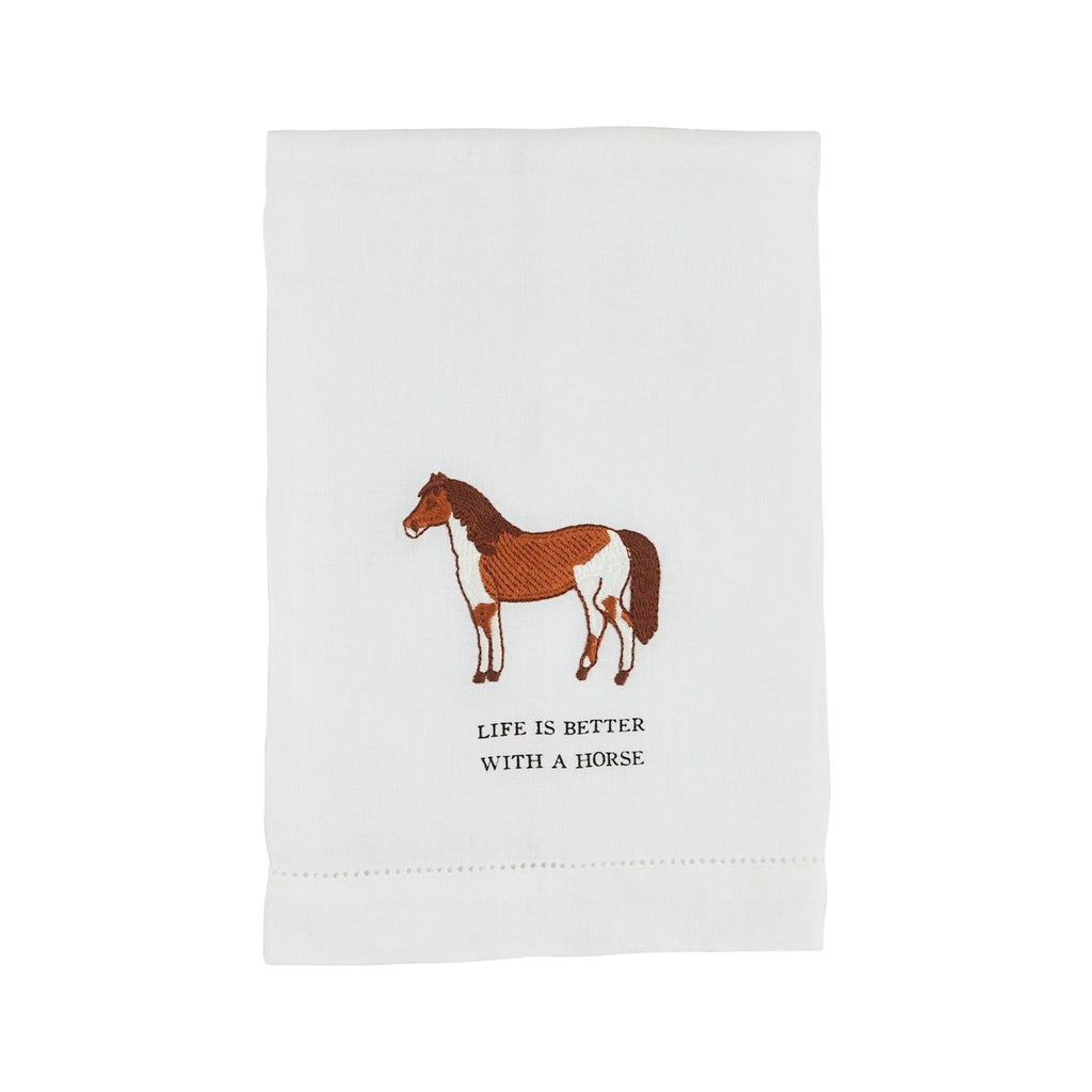 Life is Better With a Horse Embroidery Towel