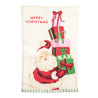 Santa With Bow Whimsy Christmas Towel