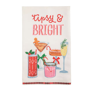 Tipsy Bright Holiday Bar Towel