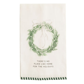 Wreath White Christmas Print Towel