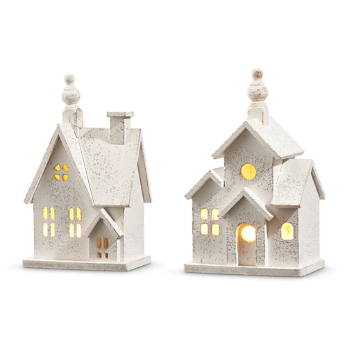 Lighted Distressed Houses