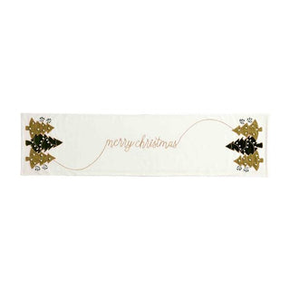 White Merry Christmas & Tree Runner