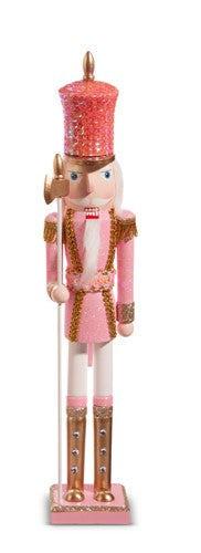 18.5" GLITTERED PINK NUTCRACKER