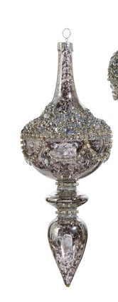 9.5" JEWELED MERCURY FINIAL ORNAMENT