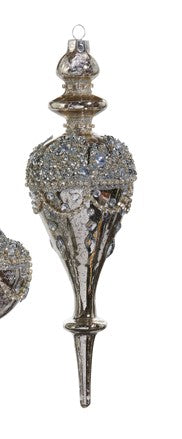 9.5" JEWELED MERCURY FINIAL ORNAMENT