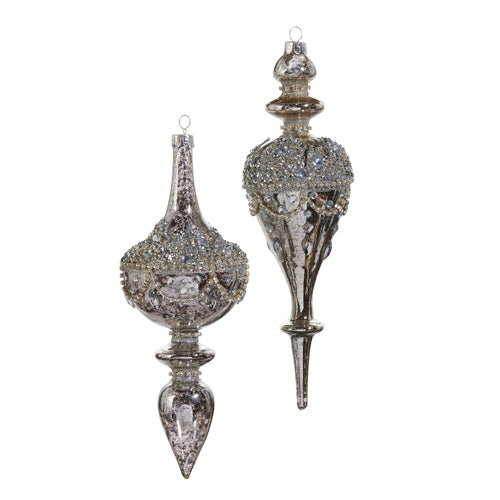 9.5" JEWELED MERCURY FINIAL ORNAMENT