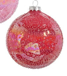 4" PINK GLITTER BALL ORNAMENT