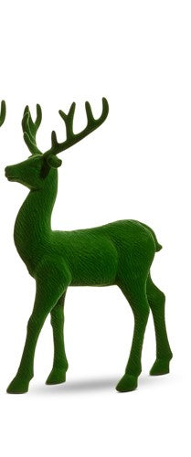 13" GREEN FLOCKED DEER