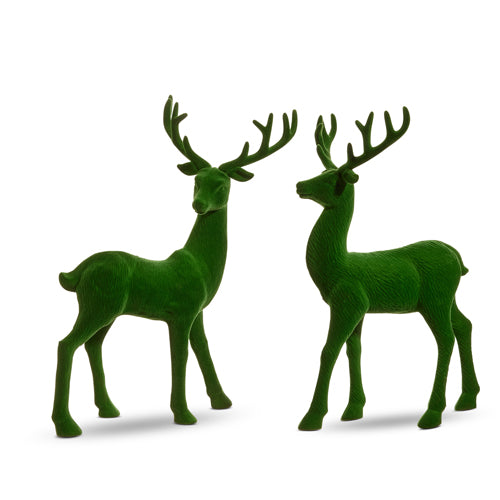 13" GREEN FLOCKED DEER