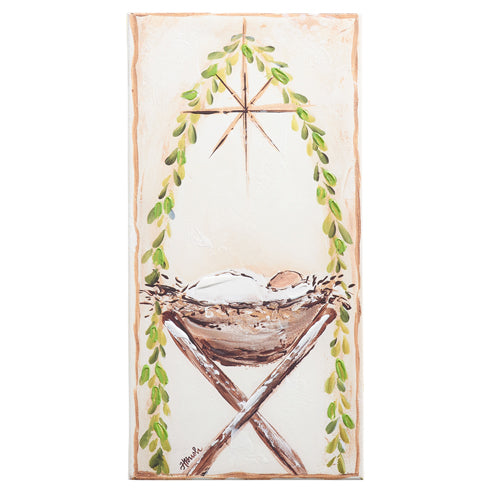 15.5" Jesus in Manger Wall Print