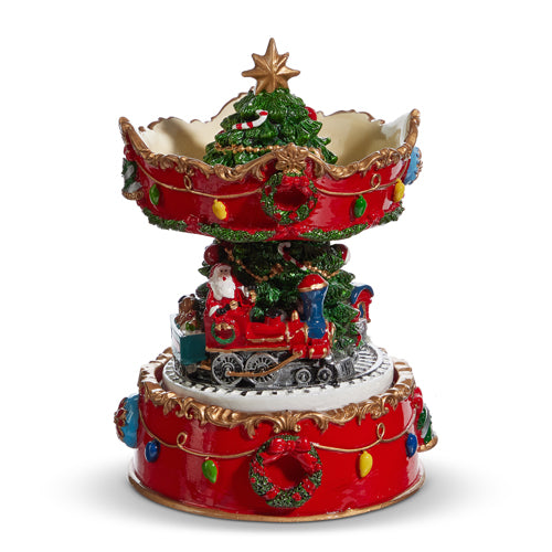 6.5" ANIMATED MUSICAL SANTA TRAIN CAROUSEL