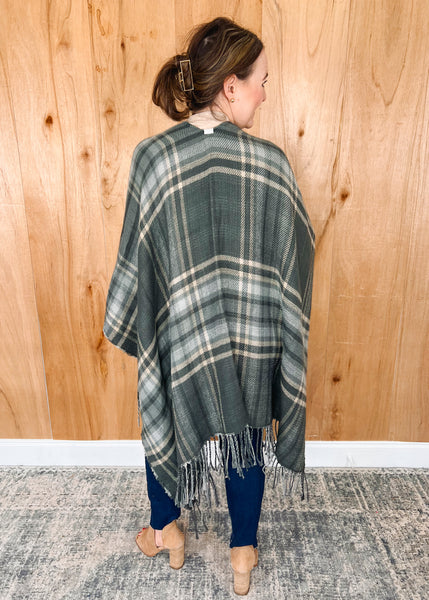 Yvette Reversable Poncho Grey