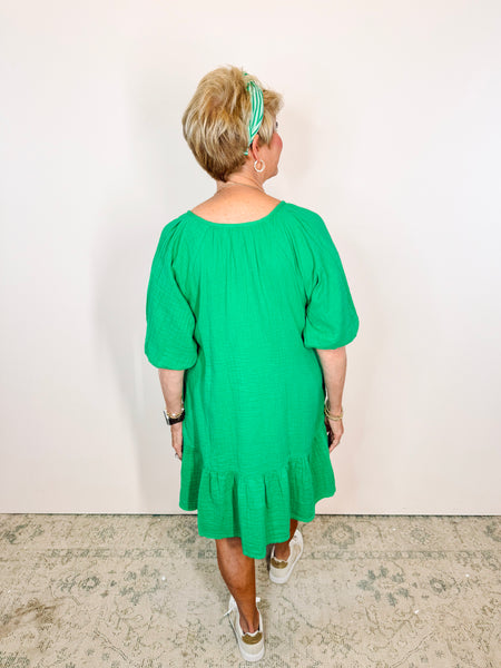 Green Flowy Mini Dress