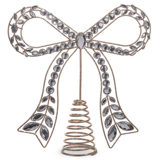 10.5" Clear Jeweled Bow Tree Topper