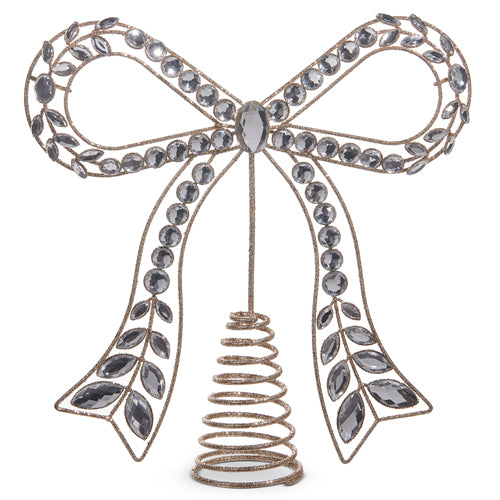 10.5" Clear Jeweled Bow Tree Topper