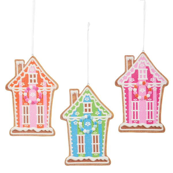 6 "Vivid Jolly Gingerbread House Ornament (Assorted Styles)