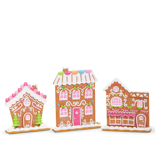12" Bright Gingerbread Houses