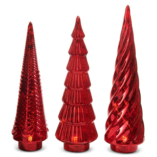 Red Lit Trees