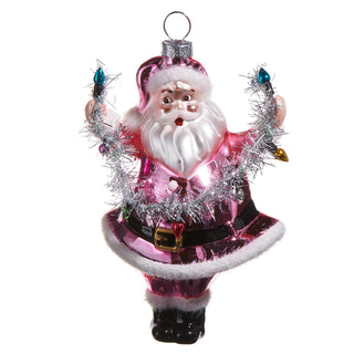 Pink Santa Ornament