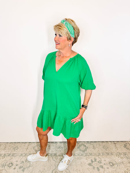 Green Flowy Mini Dress