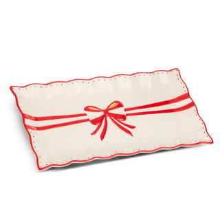 Red Bow Rectangular Platter