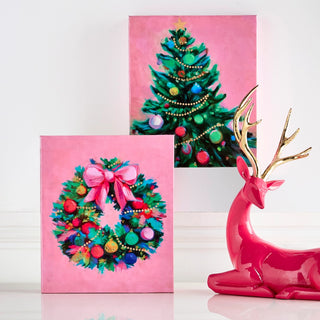 Pink Christmas Wall Art