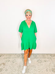 Green Flowy Mini Dress