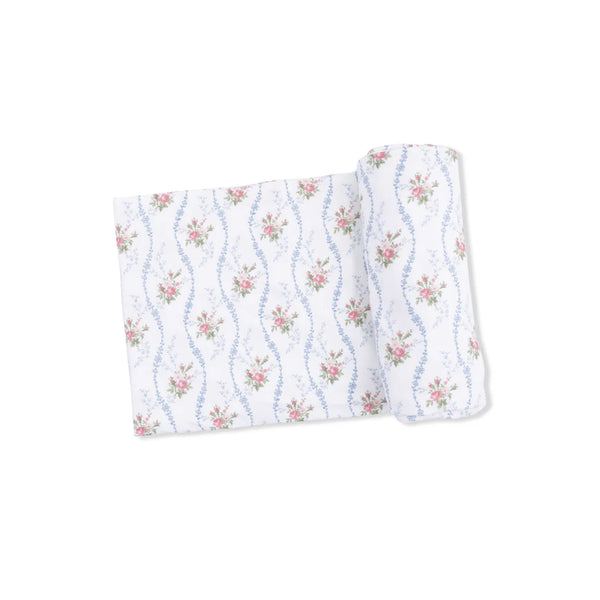 Heirloom Rose Stripe Swaddle Blanket