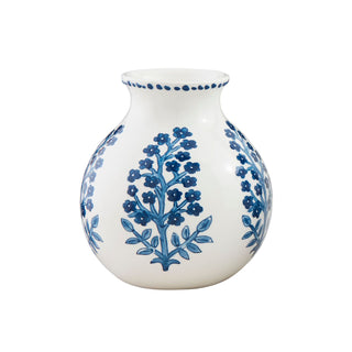 Floral Print Hand-Stamped Vase