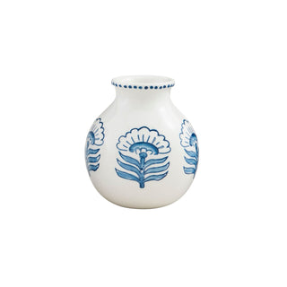 Floral Print Hand-Stamped Vase