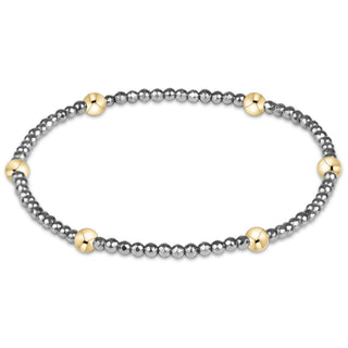 Presence Silver Faceted Hematite 2mm Bracelet