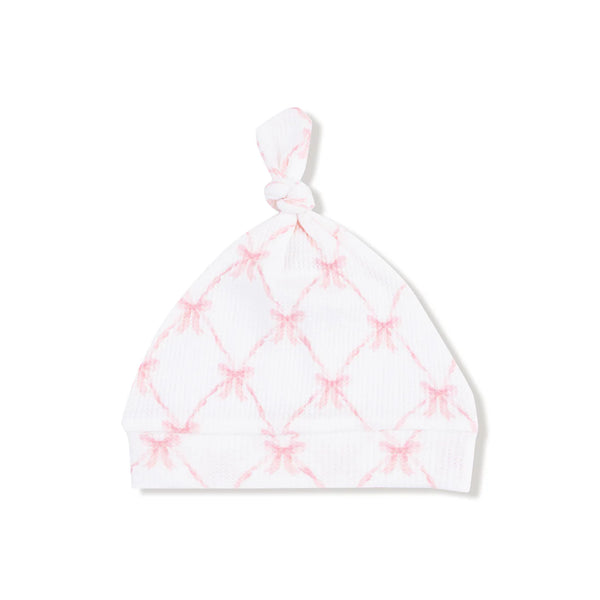Ribbon Bow Trellis Knotted Hat in 0-3 Months