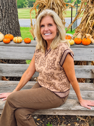Bow Print Sweater Vest