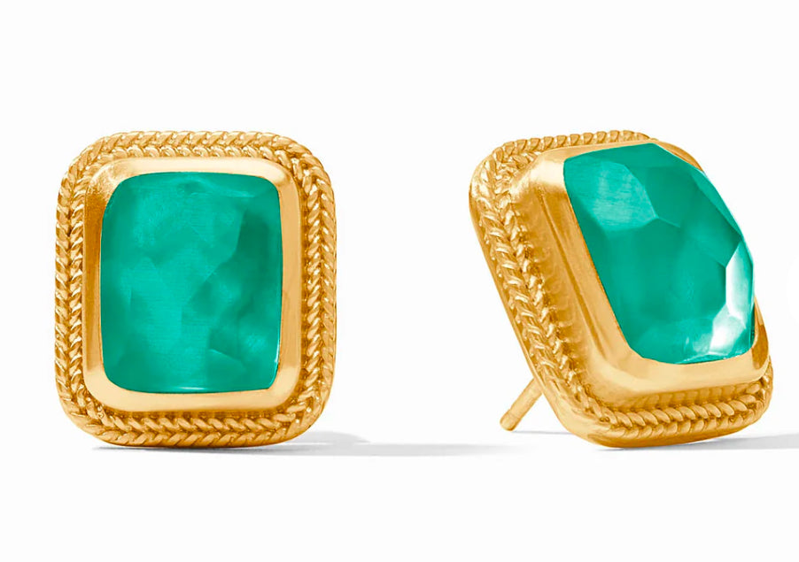 Cheval Stone Stud-Iridescent Emerald Green