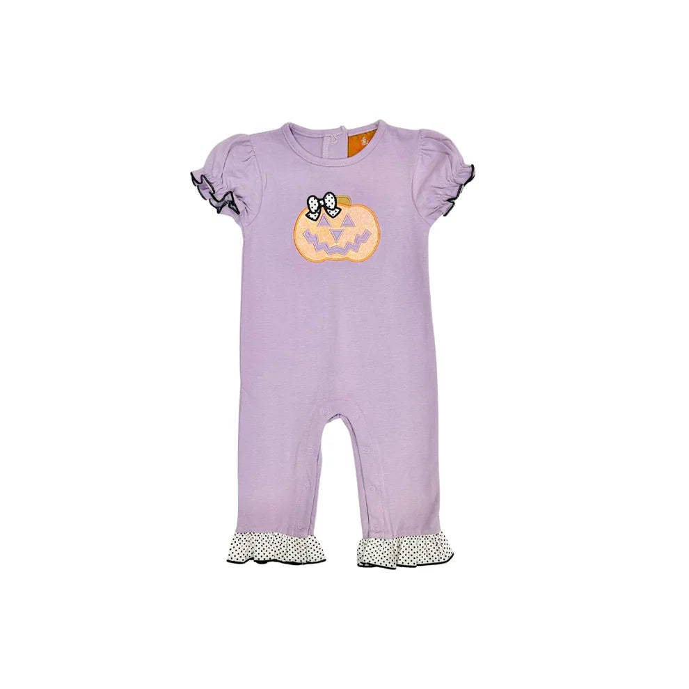 Jack-O-Lantern Purple Ruffle Romper