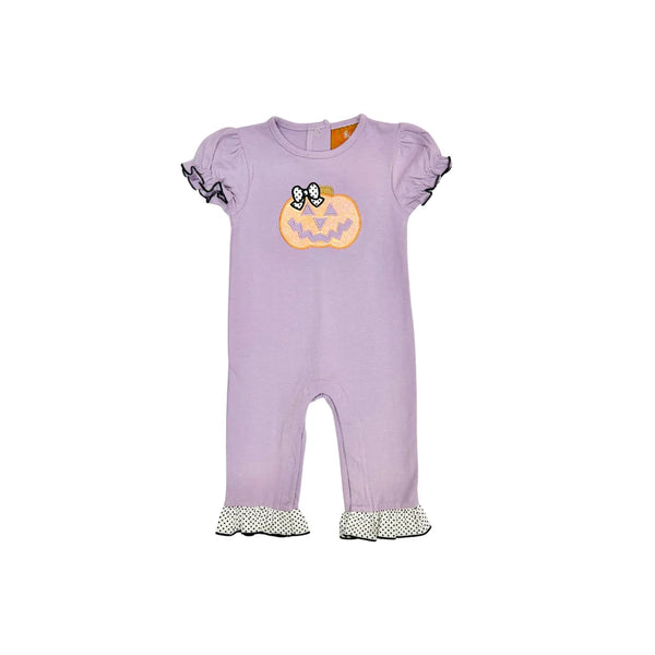 Jack-O-Lantern Purple Ruffle Romper